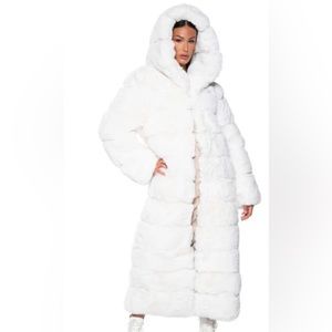 Faux Fur Trench Coat